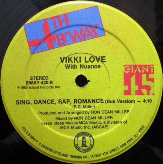 Vikki Love With Nuance : Sing, Dance, Rap, Romance (12")