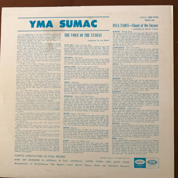 Yma Sumac : Voice Of The Xtabay (LP, Album, Comp, Mono, RE)