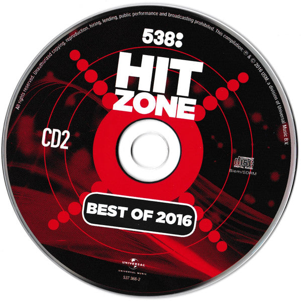 Various : 538 - Hitzone - Best Of 2016 (2xCD, Comp)