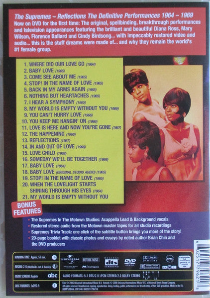 The Supremes : Reflections: The Definitive Performances 1964-1969 (DVD-V, Comp, RE, RM, Multichannel)