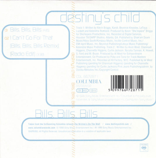 Destiny's Child : Bills, Bills, Bills (CD, Single)