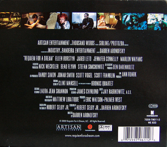 Clint Mansell Featuring Kronos Quartet : Requiem For A Dream (CD, Album, RE, O-C)