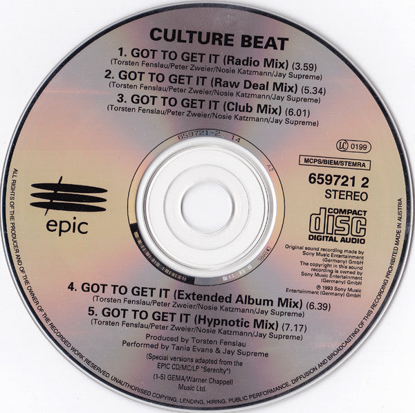 Culture Beat : Got To Get It (CD, Single)