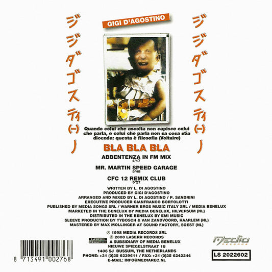 Gigi D'Agostino : Bla Bla Bla (CD, Maxi)