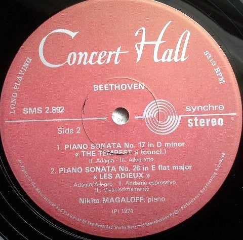 Ludwig van Beethoven, Nikita Magaloff : Piano Sonatas Nº 17, 26, 30 (LP, Album)