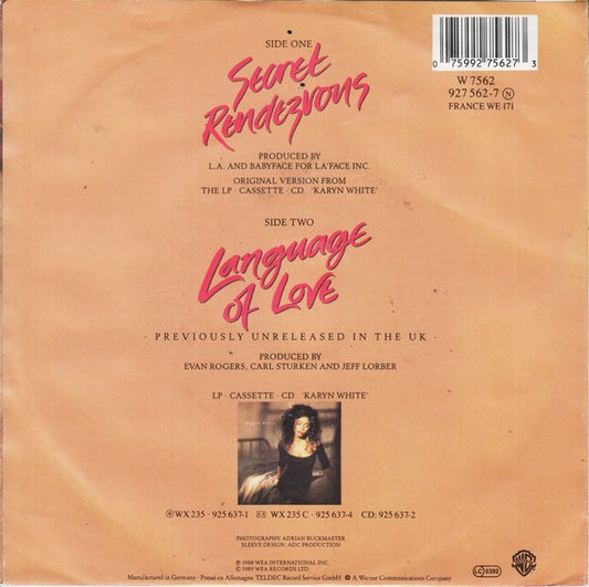 Karyn White : Secret Rendezvous (7")