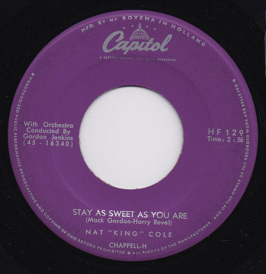 Nat King Cole : When I Fall In Love (7")