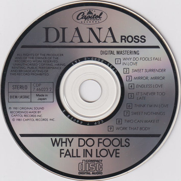 Diana Ross : Why Do Fools Fall In Love (CD, Album, RE)