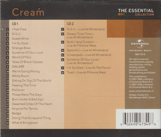 Cream (2) : The Essential Collection (2xCD, Comp)