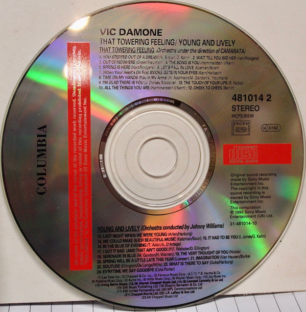 Vic Damone : That Towering Feeling / Young And Lively (CD, Comp)