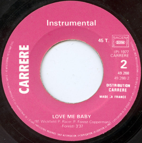Sheila & B. Devotion : Love Me Baby (7", Single, RP)