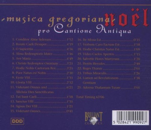 Pro Cantione Antiqua : Musica Gregoriana - Noël (CD, Album)