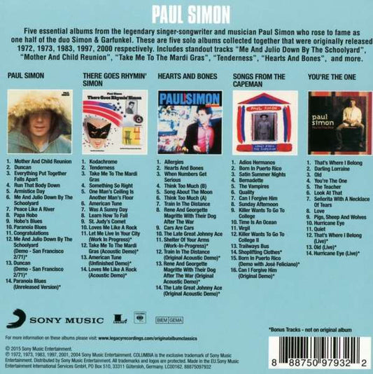 Paul Simon : Original Album Classics (CD, Album, RE + CD, Album, RE + CD, Album, RE + CD)