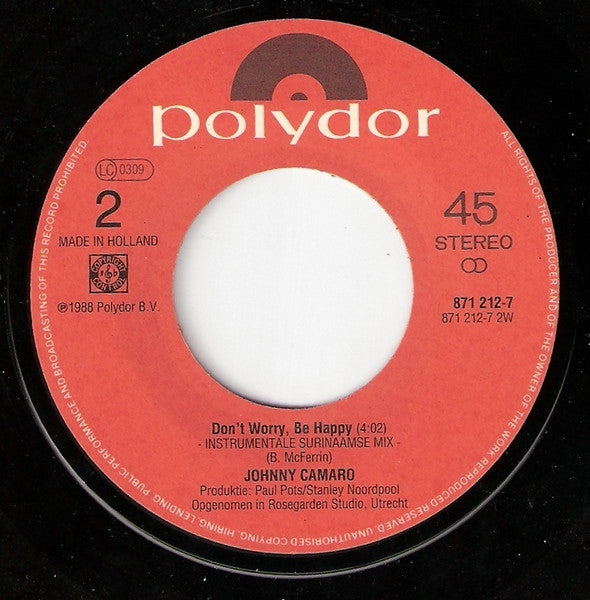 Johnny Camaro : Don't Worry, Be Happy (7", Single)