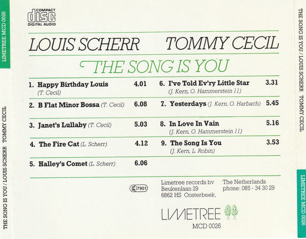 Louis Scherr / Tommy Cecil : The Song Is You (CD, Album)
