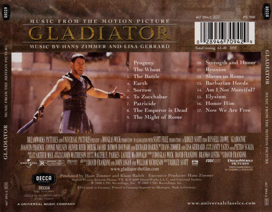 Hans Zimmer And Lisa Gerrard : Gladiator (Music From The Motion Picture) (CD, Album, RP, EDC)