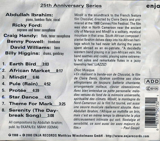 Abdullah Ibrahim : Mindif (CD, Album, RE)