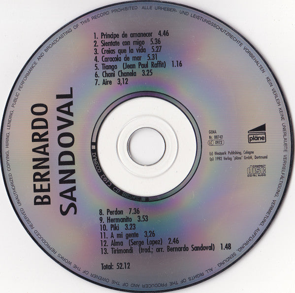Bernardo Sandoval : Caracola (CD, Album)