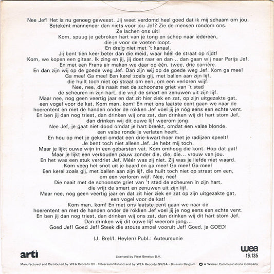 Ivan Heylen : Jef (7", Single)