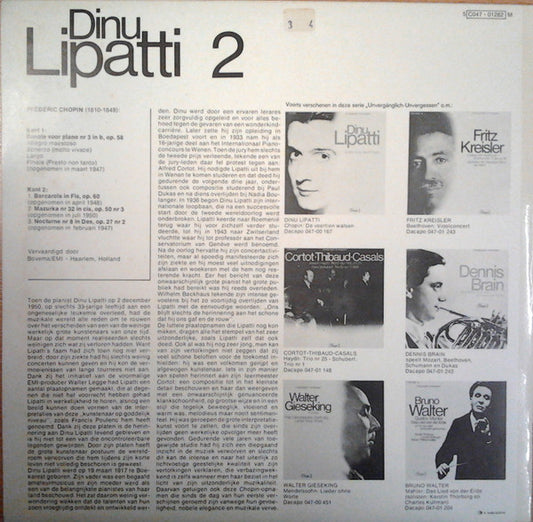 Frédéric Chopin, Dinu Lipatti : Dinu Lipatti 2 - Frédéric Chopin (LP)