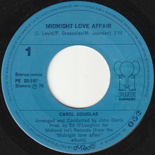 Carol Douglas : Midnight Love Affair (7", Single)