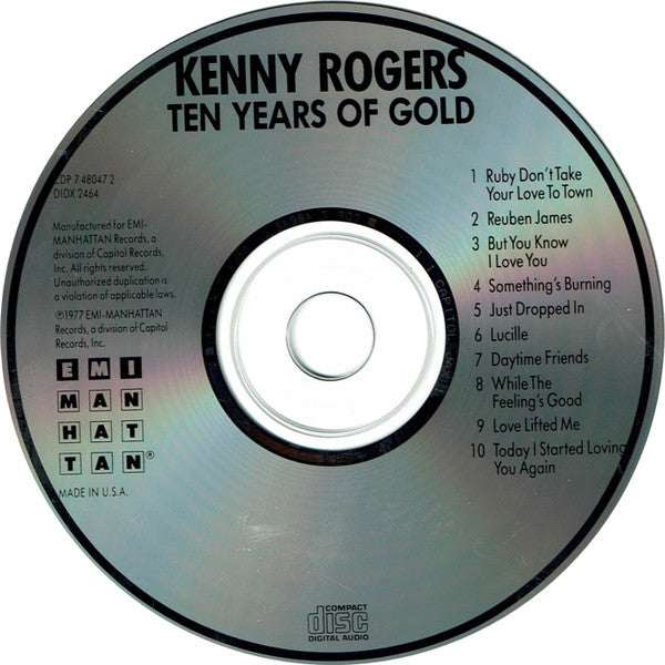 Kenny Rogers : Ten Years Of Gold (CD, Comp, RE)