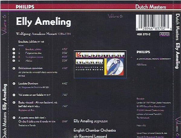 Elly Ameling, Wolfgang Amadeus Mozart : Exsultate Jubilate (CD, Album, RE)
