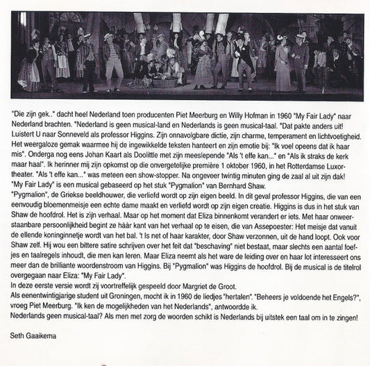 Wim Sonneveld, Margriet De Groot & Johan Kaart : De Originele Nederlandse Versie Van My Fair Lady (CD, Album, RE)