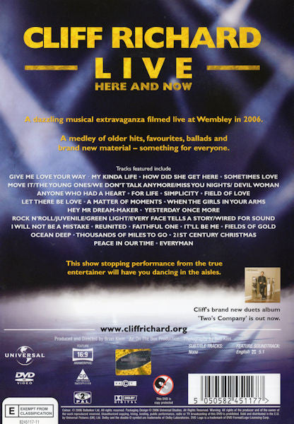 Cliff Richard : Live Here And Now (DVD-V)