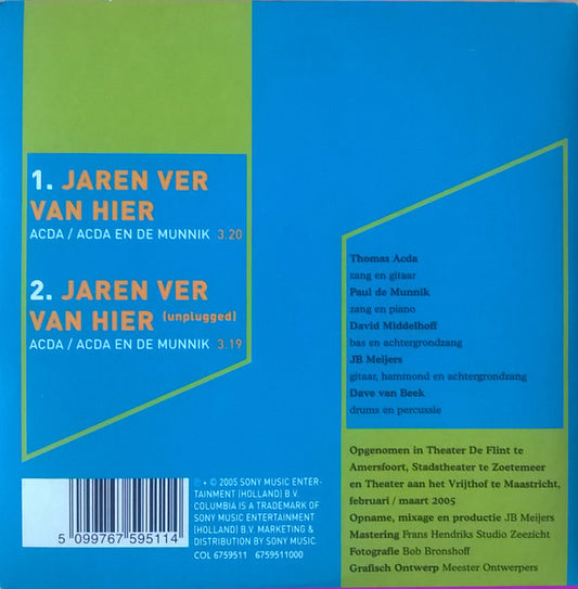 Acda en de Munnik : Jaren Ver Van Hier (CD, Single)