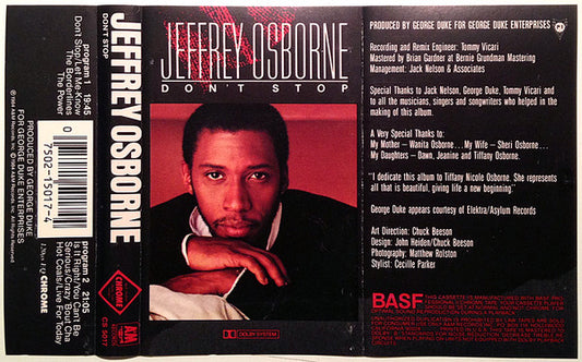 Jeffrey Osborne : Don't Stop (Cass, Album, Chr)