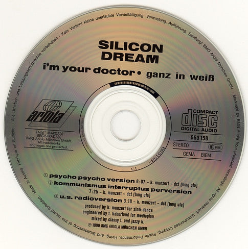 Silicon Dream : I'm Your Doctor - Ganz In Weiß (CD, Maxi)