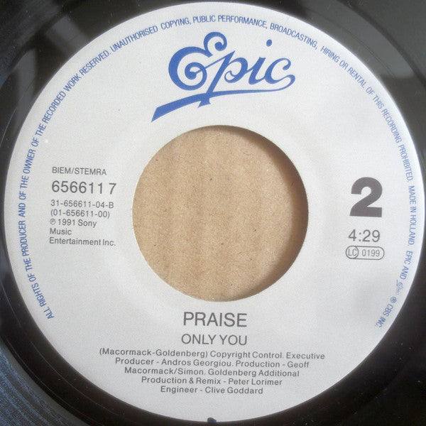 Praise Featuring Miriam Stockley : Only You (7", Single)