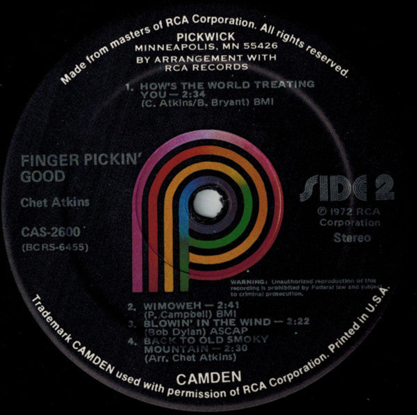 Chet Atkins : Finger Pickin' Good (LP, Comp, RE)
