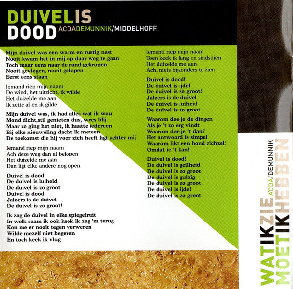 Acda en de Munnik : Liedjes Van Lenny (CD, Album)