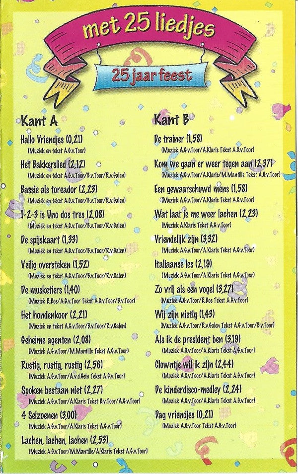 Bassie & Adriaan : Met 25 Liedjes 25 Jaar Feest (Cass, Comp)