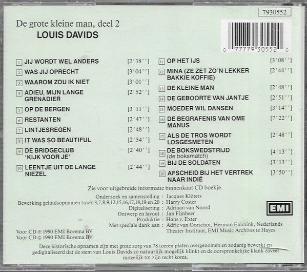Louis Davids : De Grote Kleine Man, Deel 2 (CD, Album, Comp)