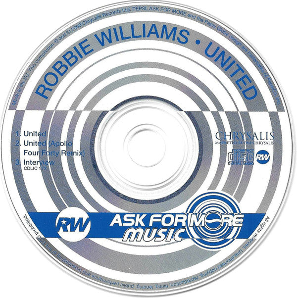 Robbie Williams : United (CD-ROM, Single, Enh, Promo)