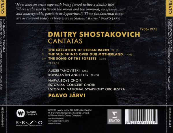 Dmitri Shostakovich, Estonian National Symphony Orchestra, Estonian Concert Choir, Paavo Järvi : Cantatas (CD, Album)