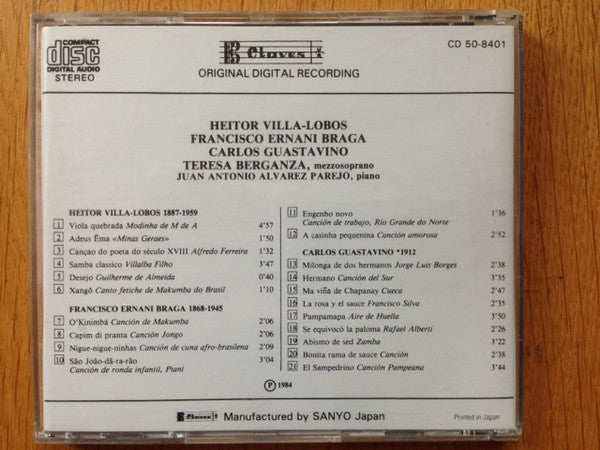 Teresa Berganza, Juan Antonio Alvarez Parejo, Heitor Villa-Lobos / Francisco Braga / Carlos Guastavino : Untitled (CD)