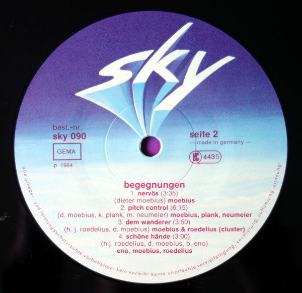 Brian Eno, Dieter Moebius, Hans-Joachim Roedelius, Conny Plank : Begegnungen (LP, Comp, Dir)