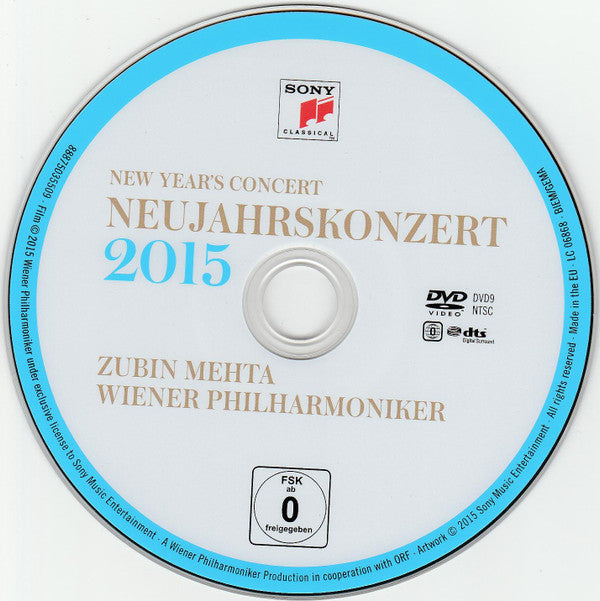 Zubin Mehta, Wiener Philharmoniker : Neujahrskonzert 2015 = New Year's Concert 2015 (DVD-V, NTSC)