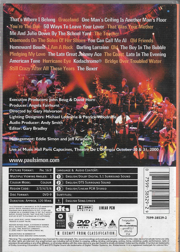 Paul Simon : You're The One - In Concert (DVD-V, Multichannel, PAL)