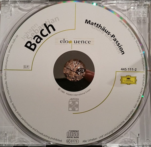Johann Sebastian Bach, Edith Mathis • Janet Baker • Peter Schreier • Dietrich Fischer-Dieskau • Matti Salminen (2) • Münchener Bach-Chor & Münchener Bach-Orchester • Karl Richter : Matthäus Passion (Chore und Arien) (CD, Album)