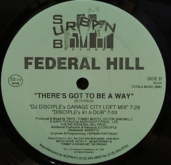 Federal Hill : There's Got To Be A Way (12")