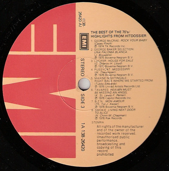 Various : The Best Of The 70's - Highlights From Hit Dossier (2xLP, Comp)