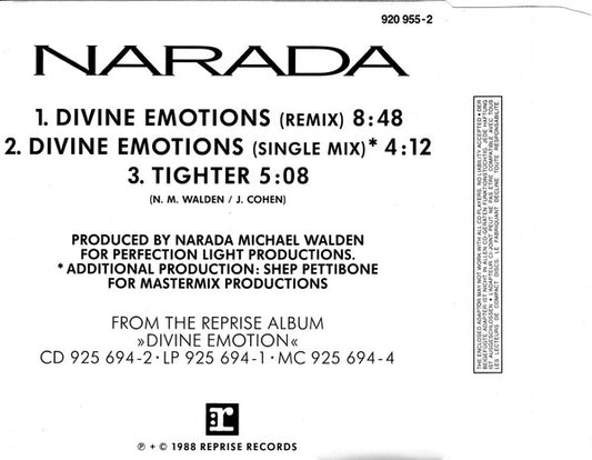 Narada Michael Walden : Divine Emotions (CD, Mini, Single)