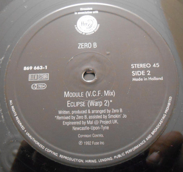 Zero B : The E.P. (Brand New Mixes) (12", EP)