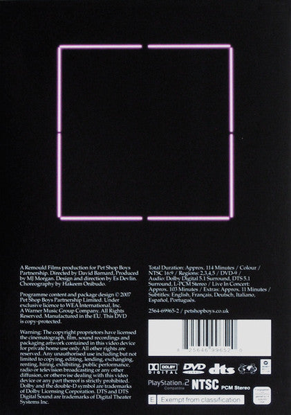 Pet Shop Boys : Cubism / In Concert / November 14th 2006 / Auditorio Nacional / Mexico City (DVD-V, NTSC, Chr)