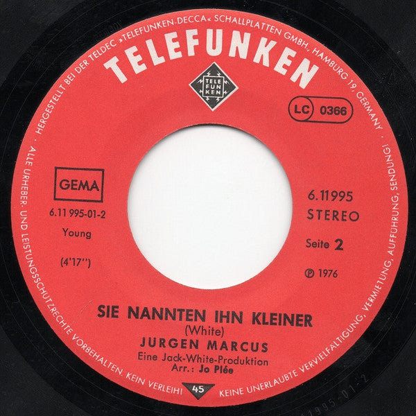 Jürgen Marcus : Die Uhr Geht Vor - Du Kannst Noch Bleiben (7", Single)